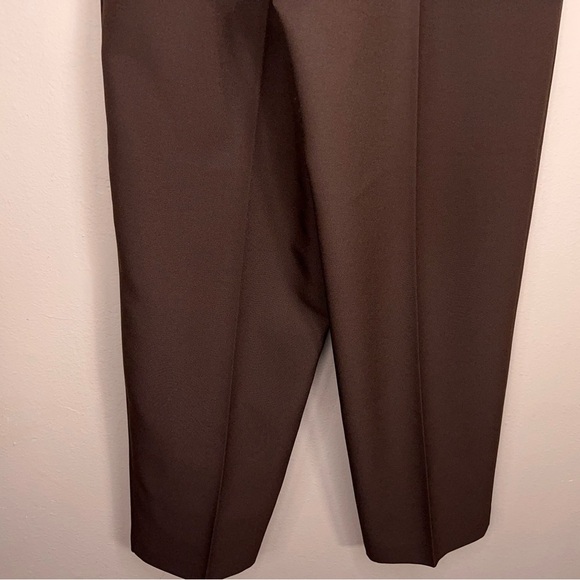 Vintage 6 Petite Allison Daley Brown Trousers Pleated Elastic Waistband - Picture 6 of 11